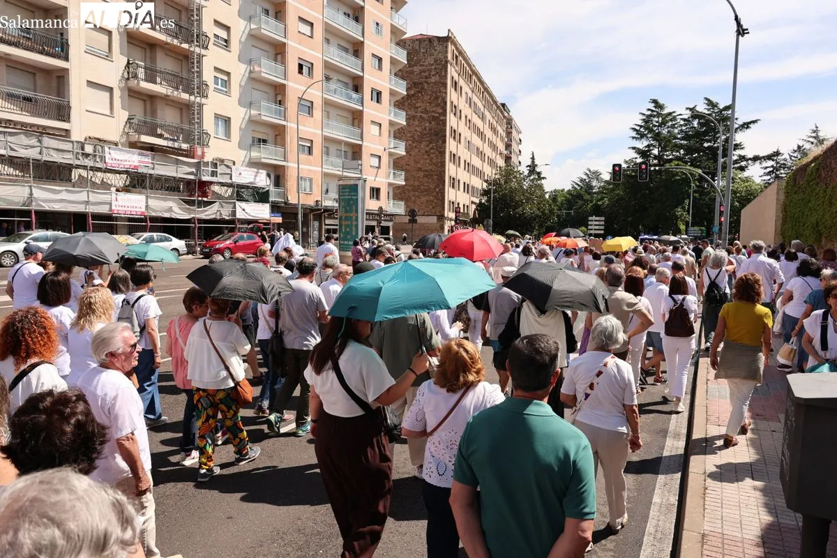 La Marea Blanca protesta en las calles de Salamanca por una sanidad pública digna | FOTOS: David Sañudo
