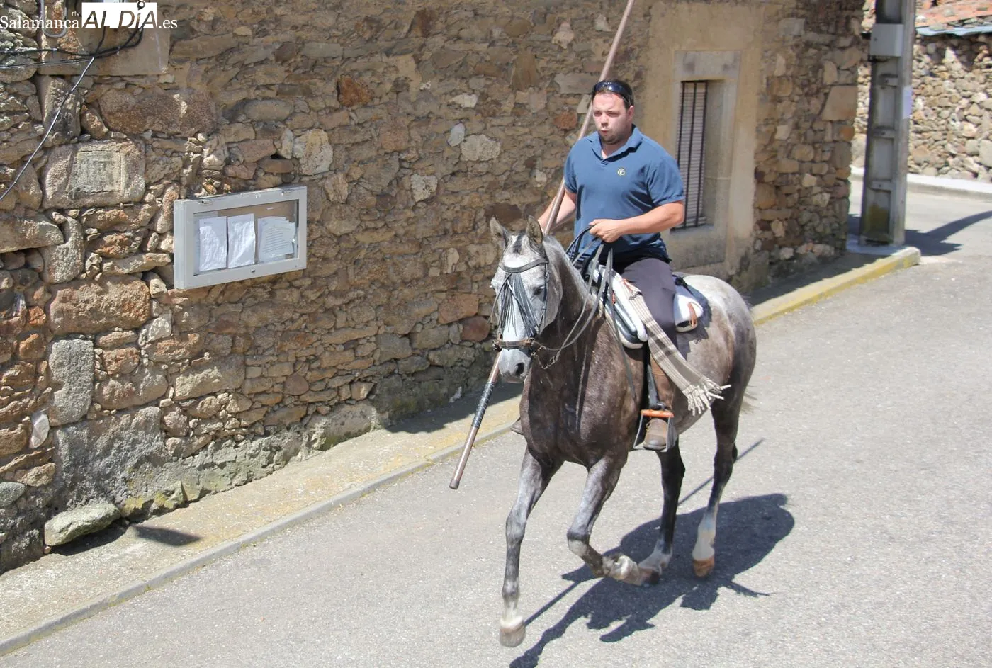 Encierro a caballo en Bogajo con reses de Hros. de Dionisio Rodríguez