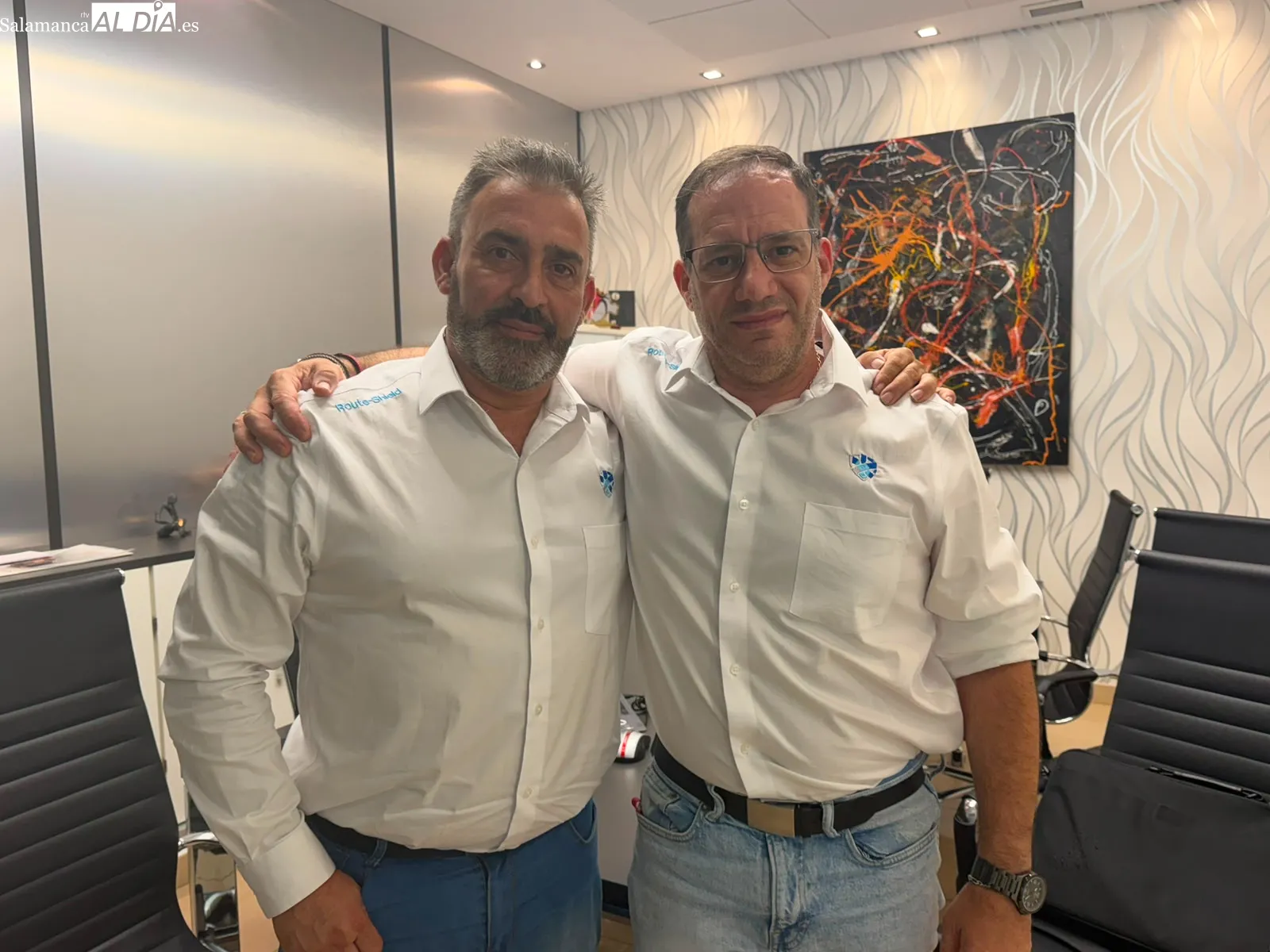Breixo de la Varga y Javier Sánchez Rivas, creadores de Route-Shield, durante al entrevista | FOTOS: V. Martins 