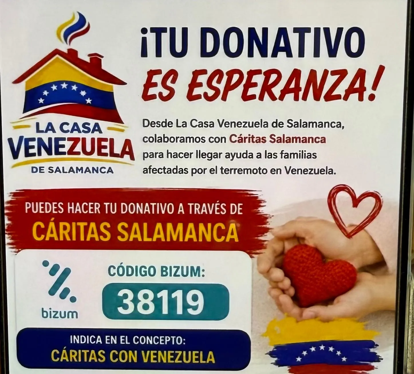 Ayuda a Venezuela: Salamanca pide donaciones económicas