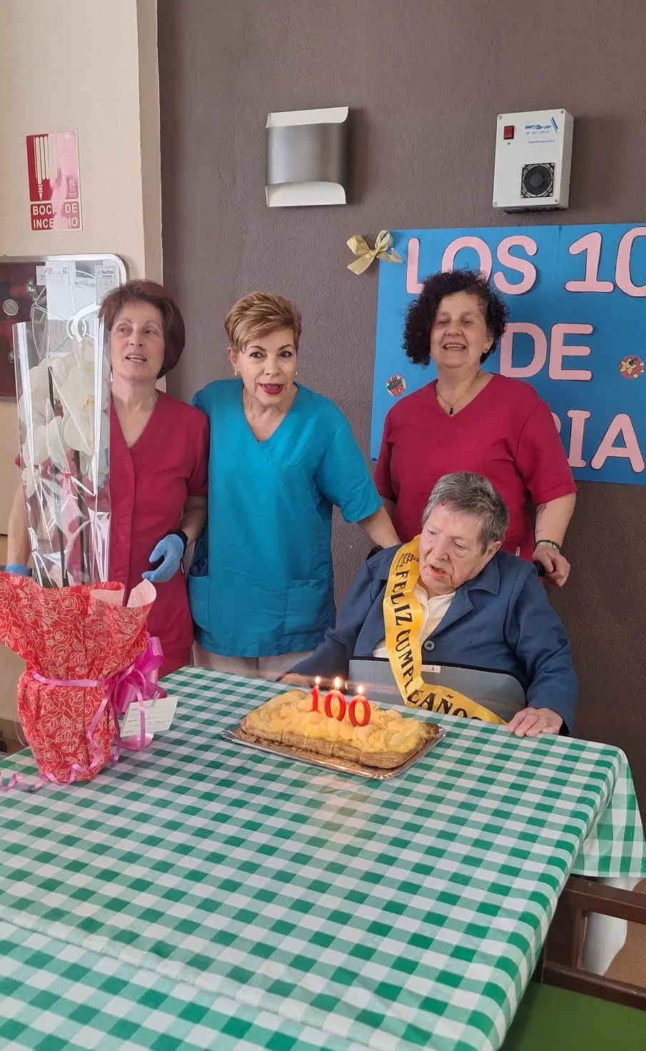 María Andrés Vicente durante la celebración de su centenario