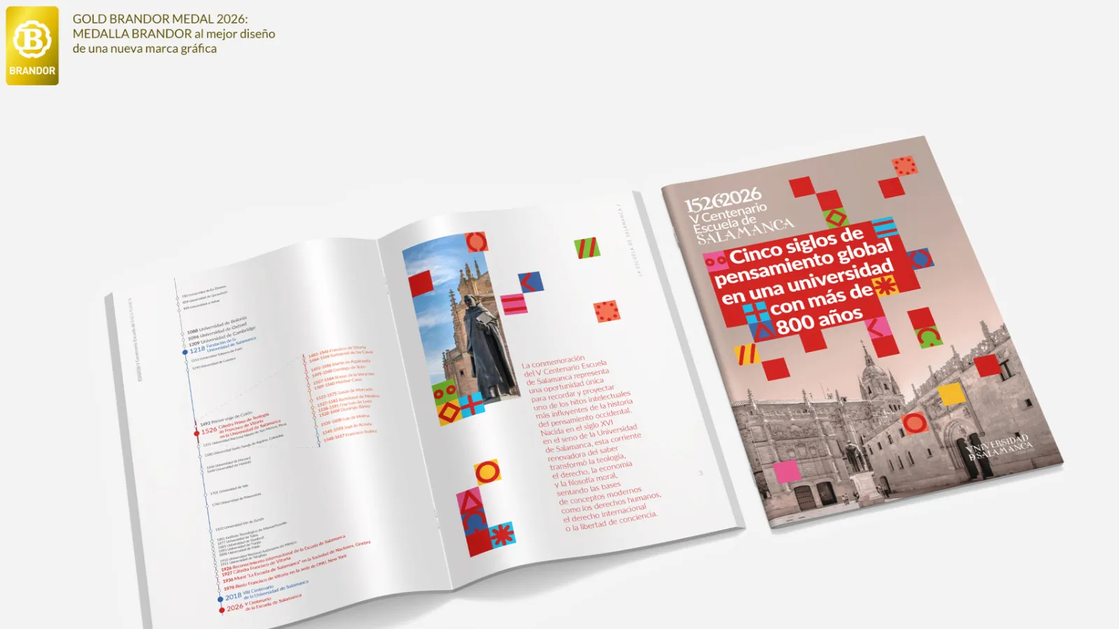 La marca del V Centenario de la Escuela de Salamanca obtiene la Medalla de Oro Brandor 2026