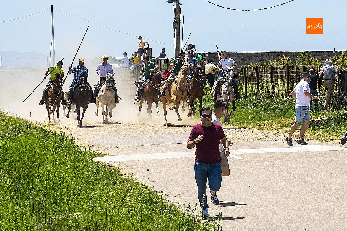Encierro a caballo y paella en las fietas del Corpus de La Fuente de San Esteban