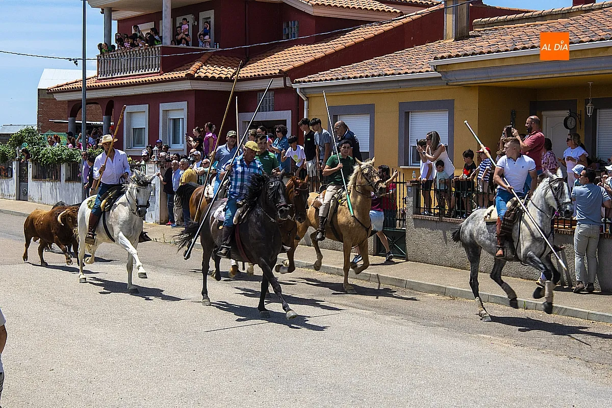 Encierro a caballo y paella en las fietas del Corpus de La Fuente de San Esteban