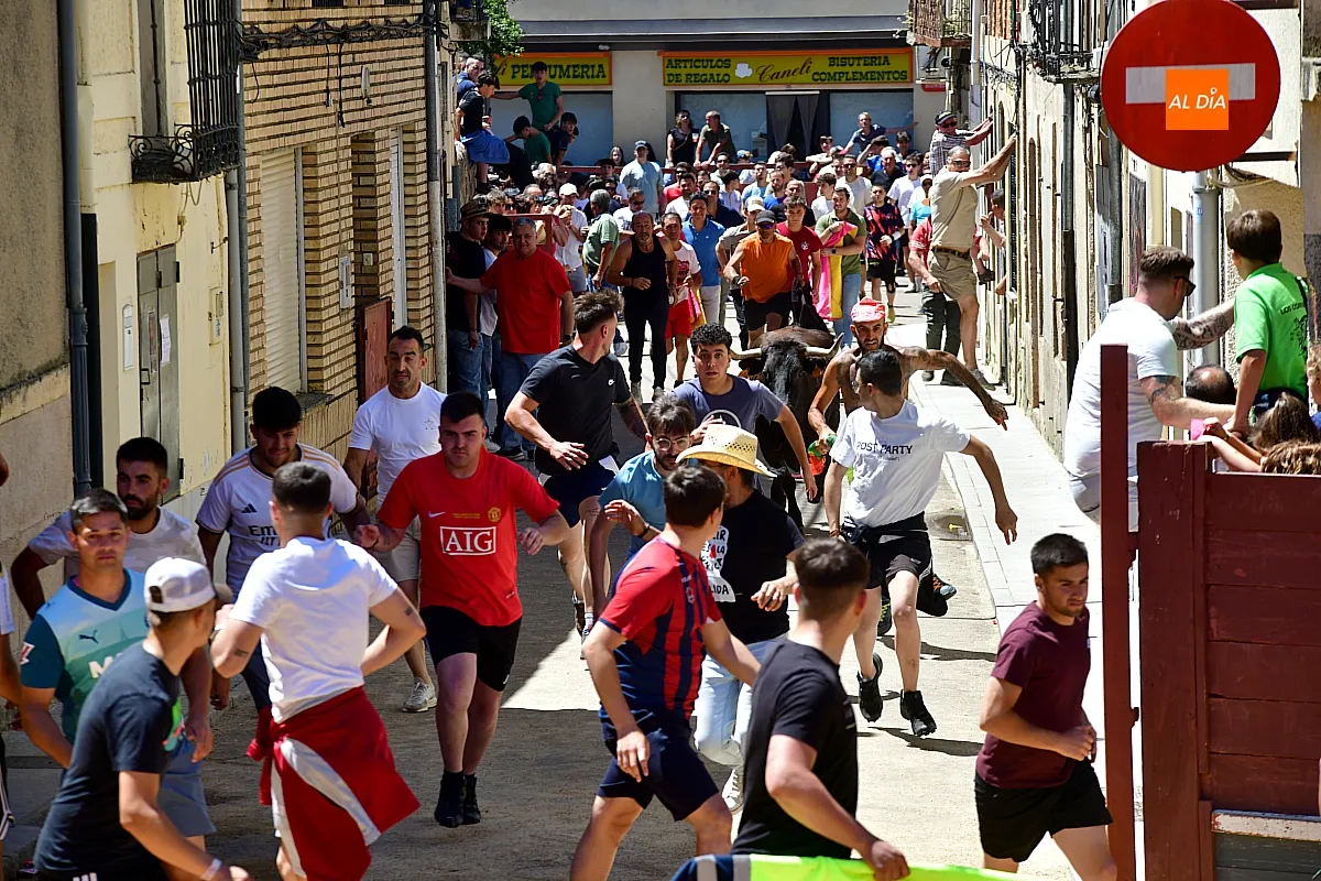 Encierro urbano matinal en la Fuente de San Esteban