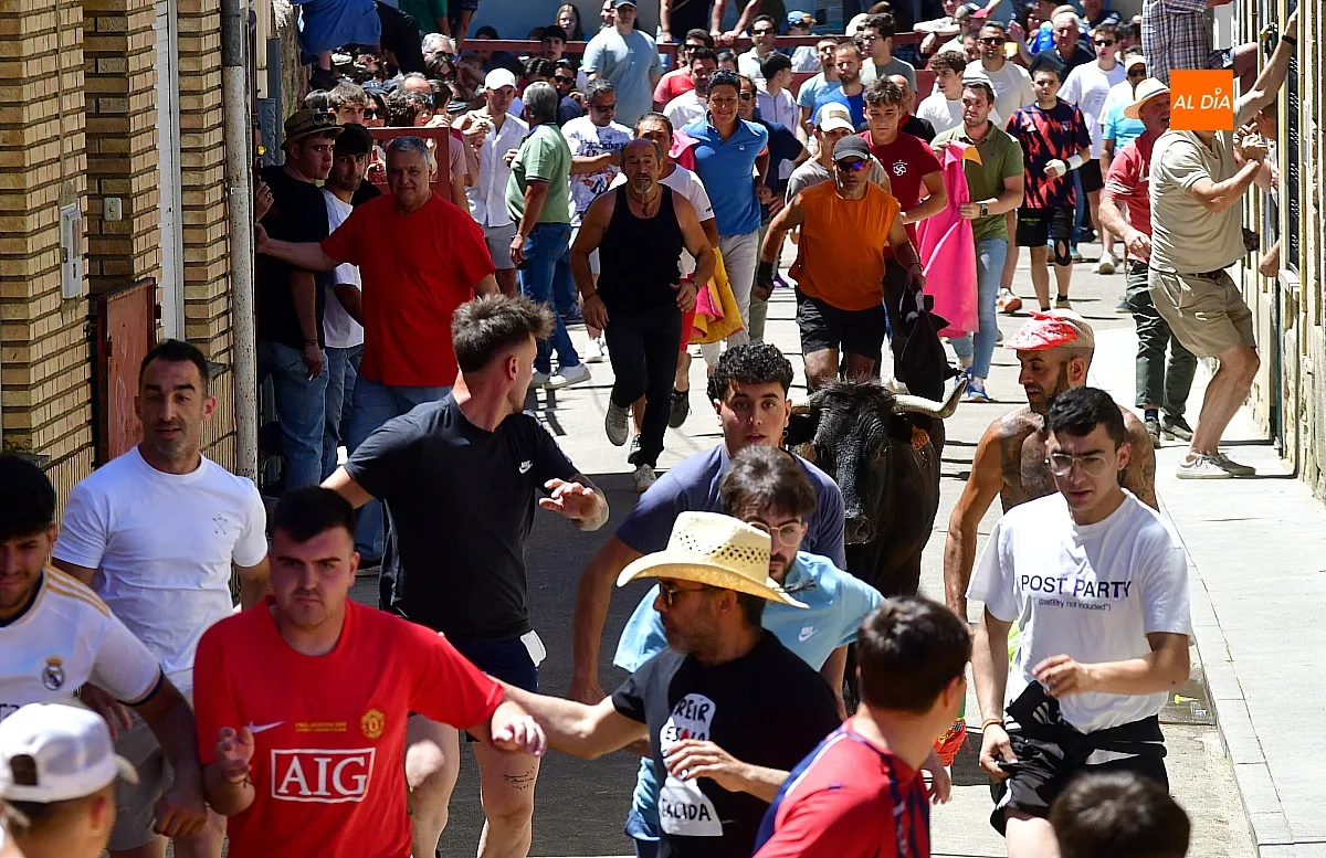 Encierro urbano matinal en la Fuente de San Esteban