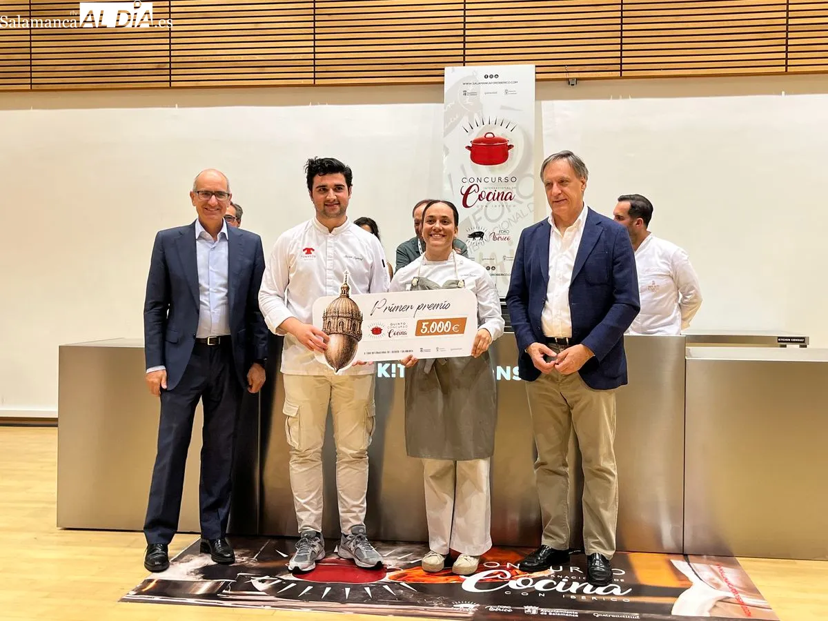 Entrega de premios del V Concurso de Cocina con Ibérico;  Javier Fuentes se ha alzado con el primer premio. Fotos: Emily Rivas