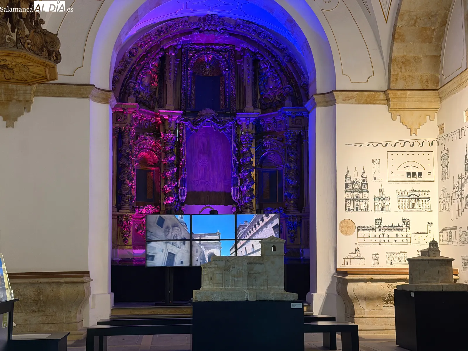 Imágenes de la maqueta de Salamanca en la iglesia de San Millán | FOTOS: V. Martins 