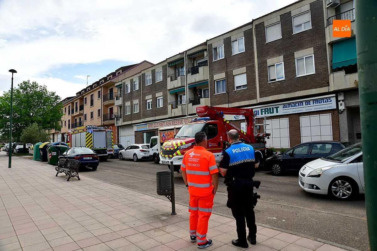 Intervención de los Bomberos en la Avda. de Salamanca