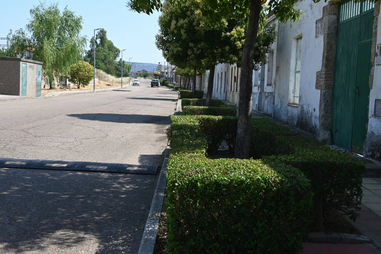 Cuadrillas municipales acometiendo trabajos de desbroce y limpieza en el Paseo de la Estación