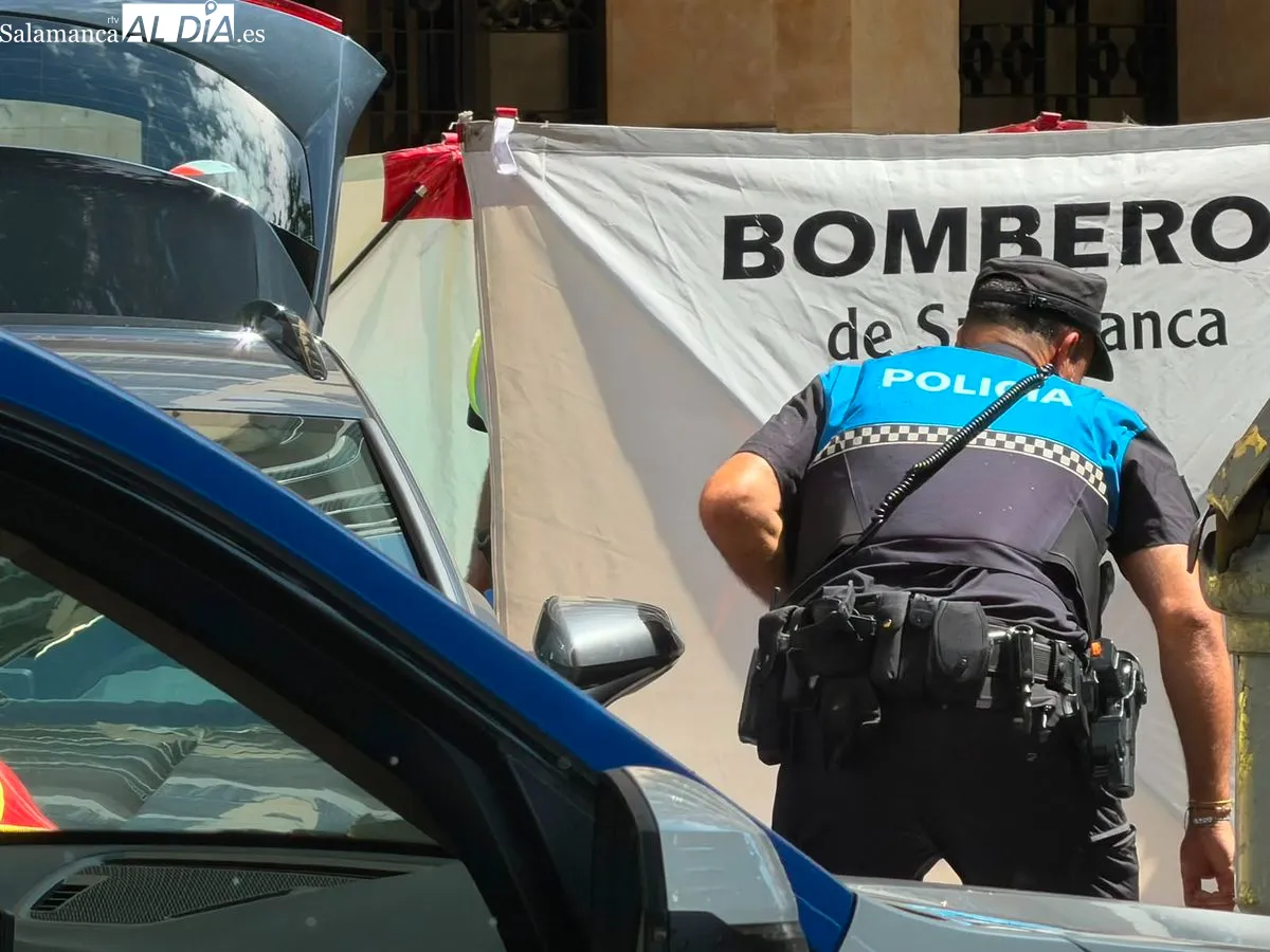 Despliegue de ambulancias, policías y bomberos por el atropello múltiple en la avenida de Comuneros. Foto V. Martins y M. A. González