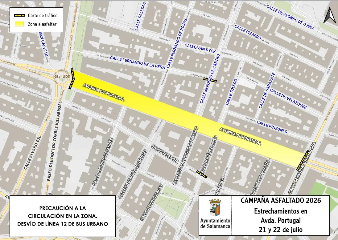 Foto 3 - Desv&iacute;os previstos en la avenida de Portugal y Mar&iacute;a Auxiliadora 