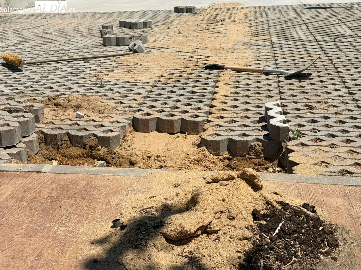 Así se encuentran las obras de la Plaza de Vistahermosa | FOTOS: V. Martins