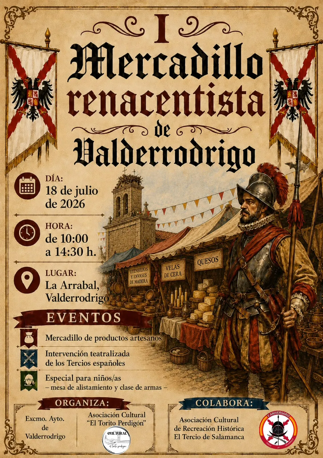 Foto 2 - Valderrodrigo viaja al siglo XVI con su primer Mercadillo Renacentista
