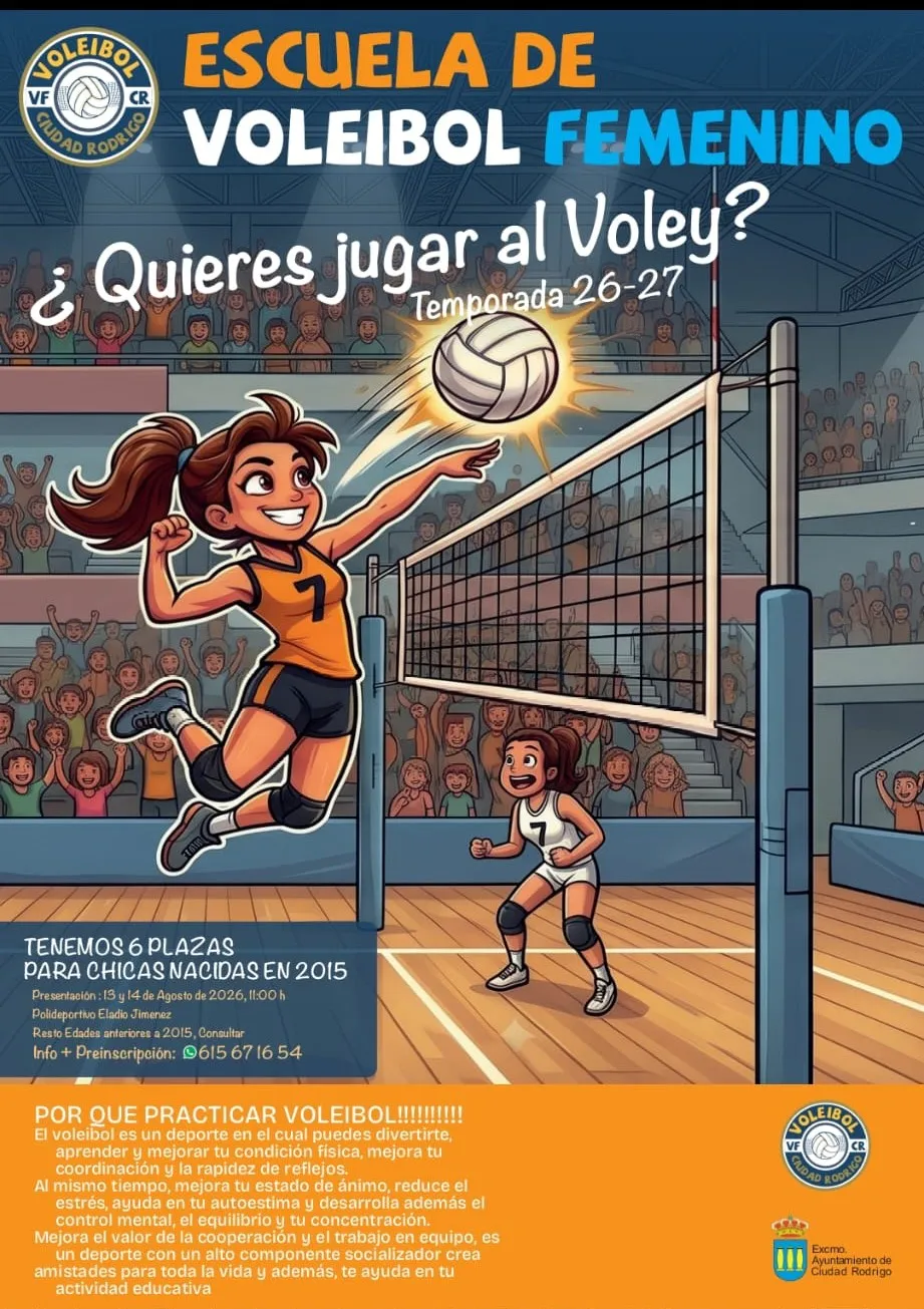 Foto 2 - La Escuela de Voleibol Femenino de Ciudad Rodrigo crece y convoca jornadas de captaci&oacute;n en agosto