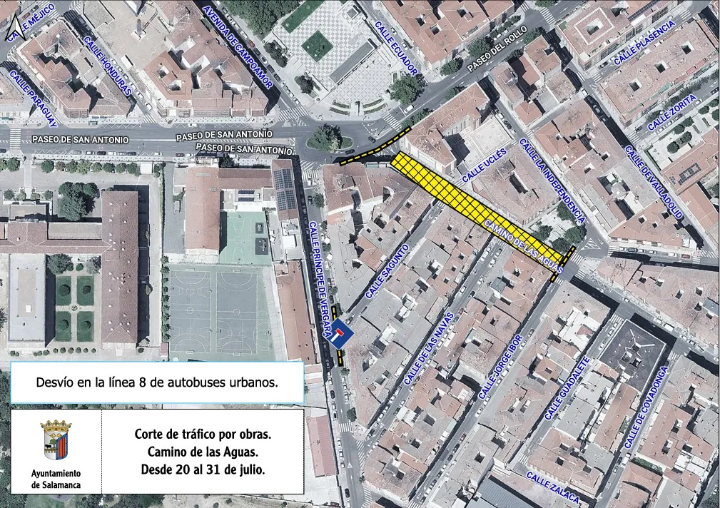 Foto 3 - La l&iacute;nea 8 de autob&uacute;s suprimir&aacute; tres paradas y cambiar&aacute; su ruta por obras en el Camino de las Aguas