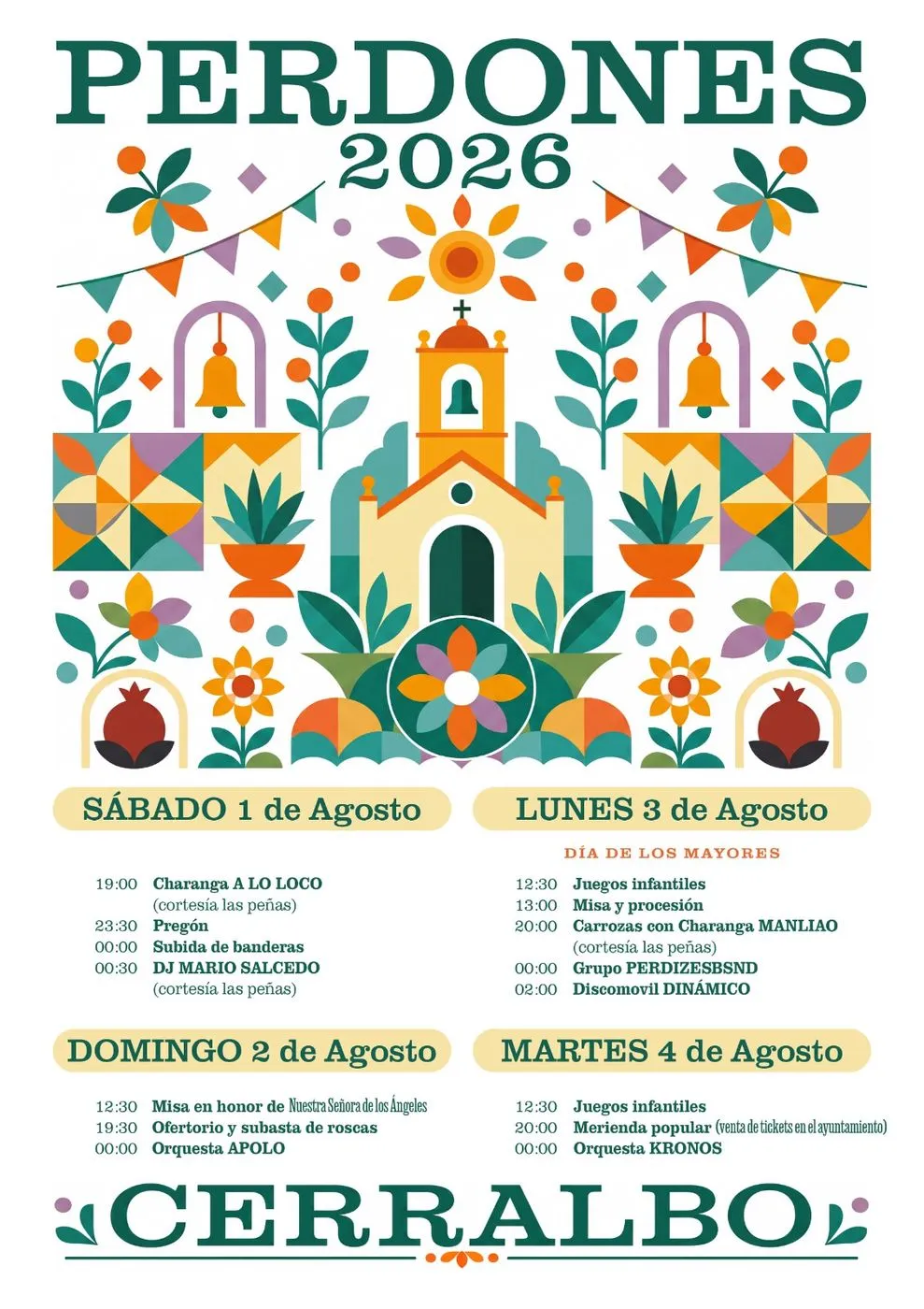 Cartel de las Fiestas de los Perdones de Cerralbo 2026