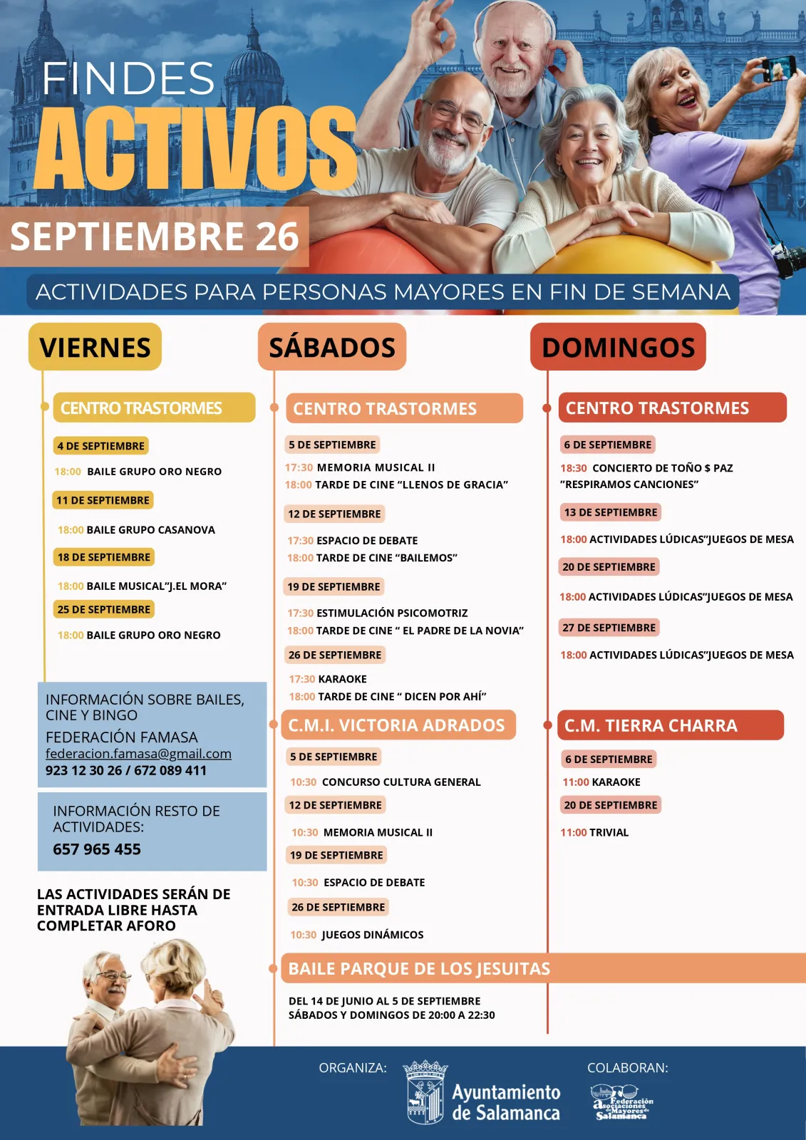 Foto 2 - Cine, baile y estimulaci&oacute;n cognitiva gratis para los mayores de Salamanca en septiembre. Consulta la programaci&oacute;n completa 