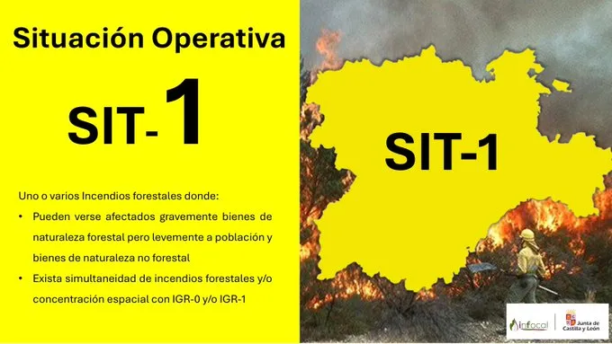 Declarada la Situación Operativa 1 ante la decena de incendios activos simultáneos en Castilla y León, tres en Salamanca