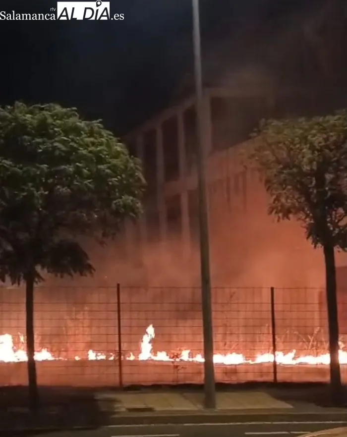 Imágenes del incendio en la calle en calle Eduardo Lozano Lardet