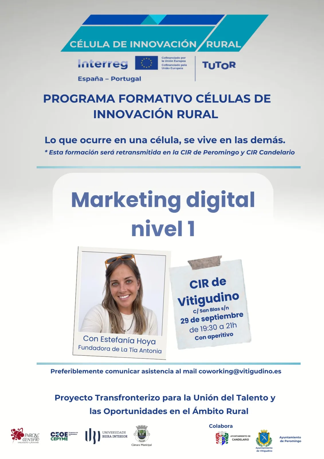 Este 29 de septiembre, formación sobre marketing digital en el CIR de Vitigudino