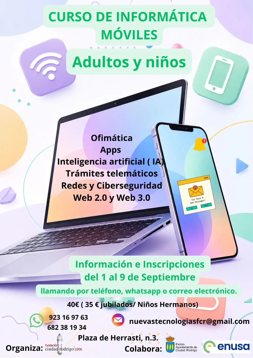 Cursos de inteligencia artificial y ciberseguridad para todas las edades en Ciudad Rodrigo