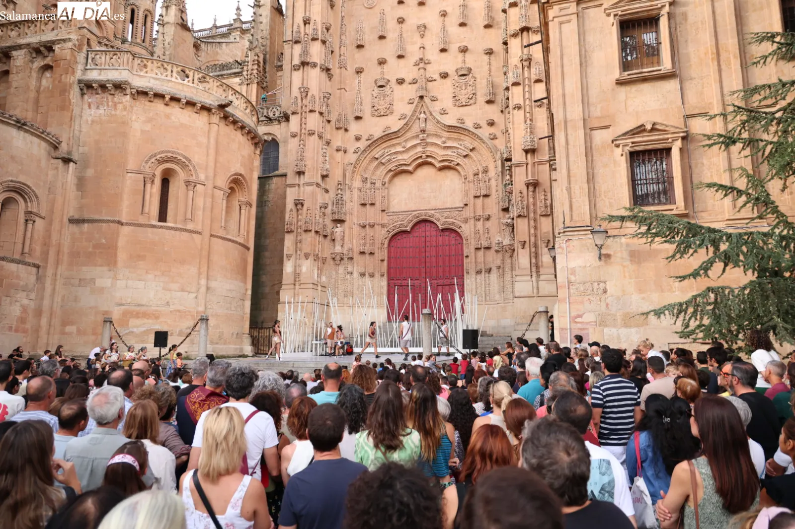 Espectáculo de circo contemporáneo 'Fins al Cel', a cargo de la compañía valenciana Spinish Circo, en el Patio Chico de Salamanca. Fotos: David Sañudo