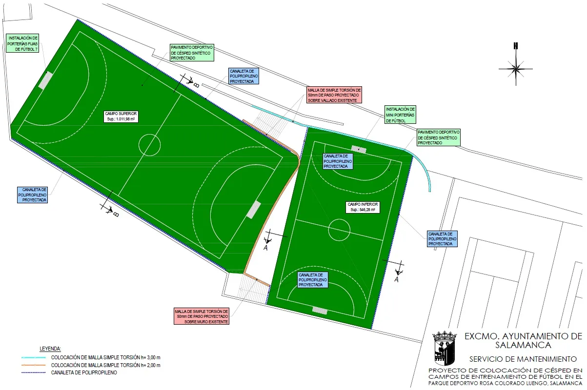 Nuevos campos de fútbol de césped en el Rosa Colorado