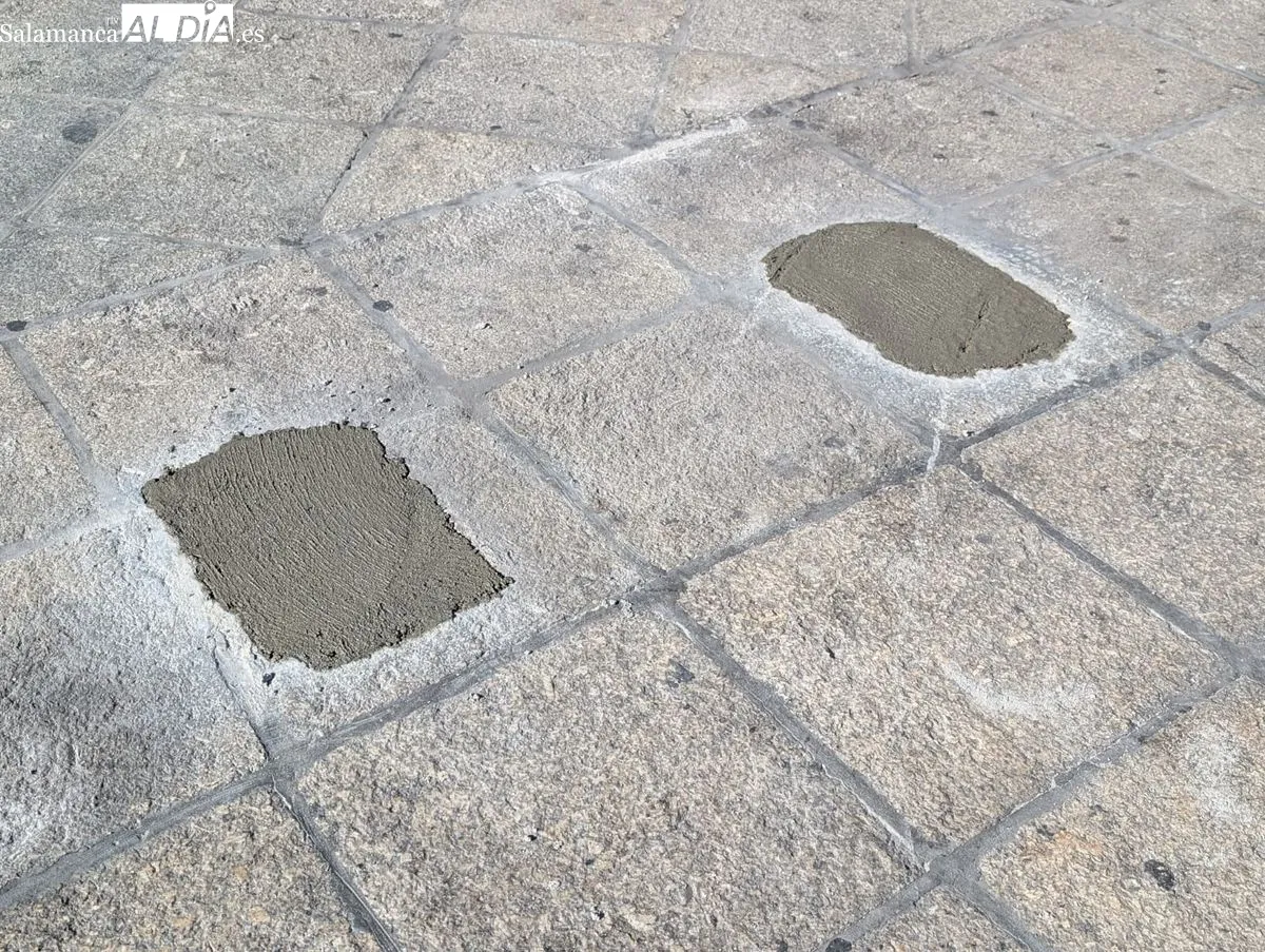 El Ayuntamiento de Salamanca inicia los trabajos de desmontaje y retirada de los bancos de la Plaza Mayor. Foto de David Sañudo