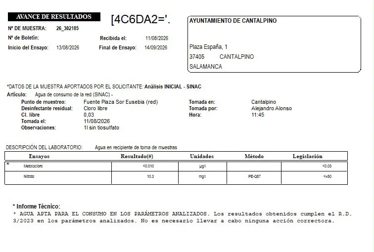 Foto 2 - El agua de Cantalpino vuelve a ser potable despu&eacute;s de casi tres a&ntilde;os 