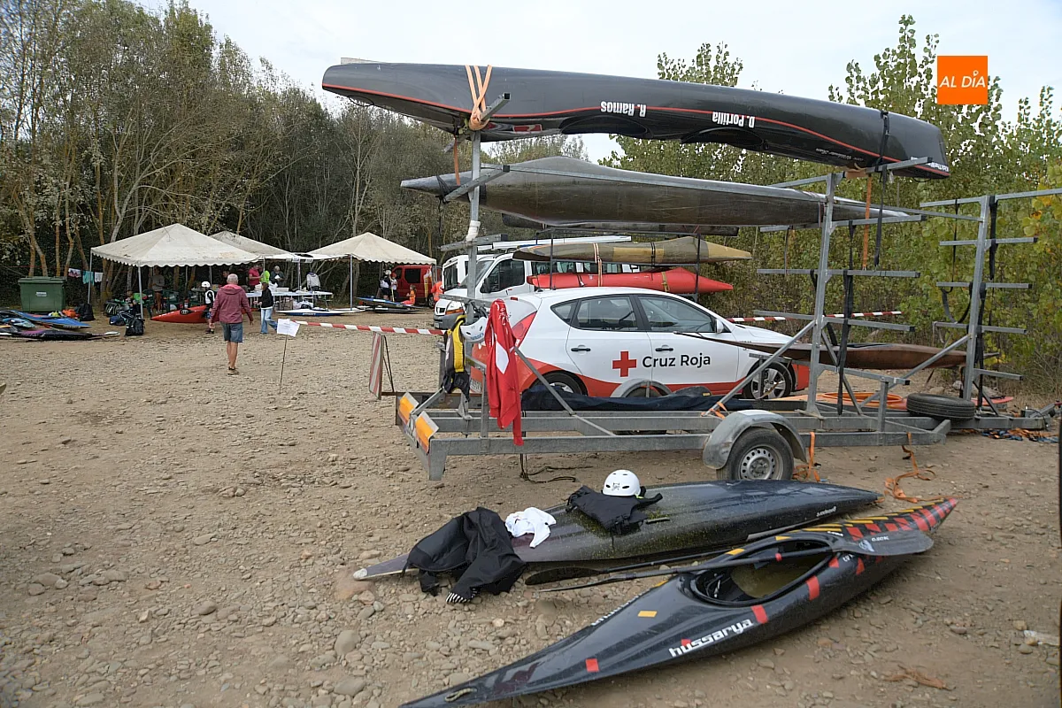 Momento del la competición en el Río Águeda de Ciudad Rodrigo