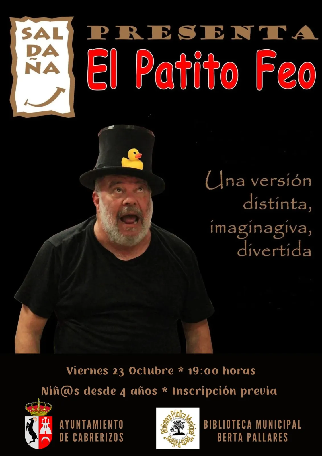 Cuentacuentos de Fernando Saldaña en la biblioteca de Cabrerizos por el Día de las Bibliotecas