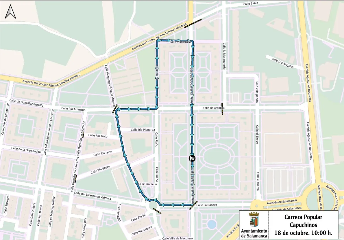 Cortes de tráfico este domingo en Salamanca por la Carrera Popular de Capuchinos