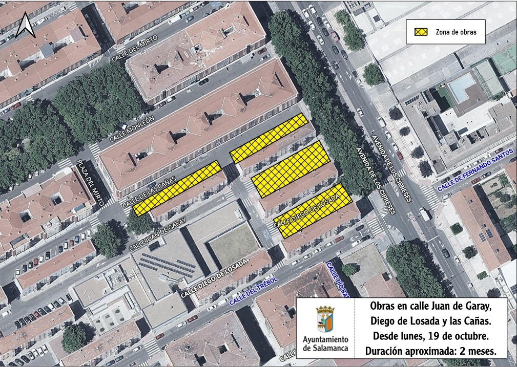 Cortes de tráfico y desvíos por las obras de urbanización que facilitarán la instalación de ascensores exteriores en Garrido