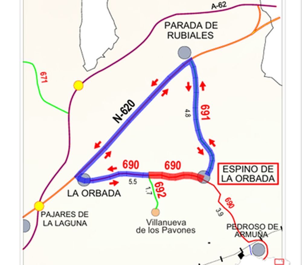 Cambiará el tráfico para los vecinos de Espino de la Orbada y La Orbada