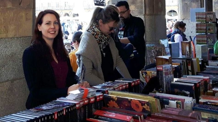 Soledad Gómez, presidenta de los comerciantes de CONFAES (ASECOV) y librera