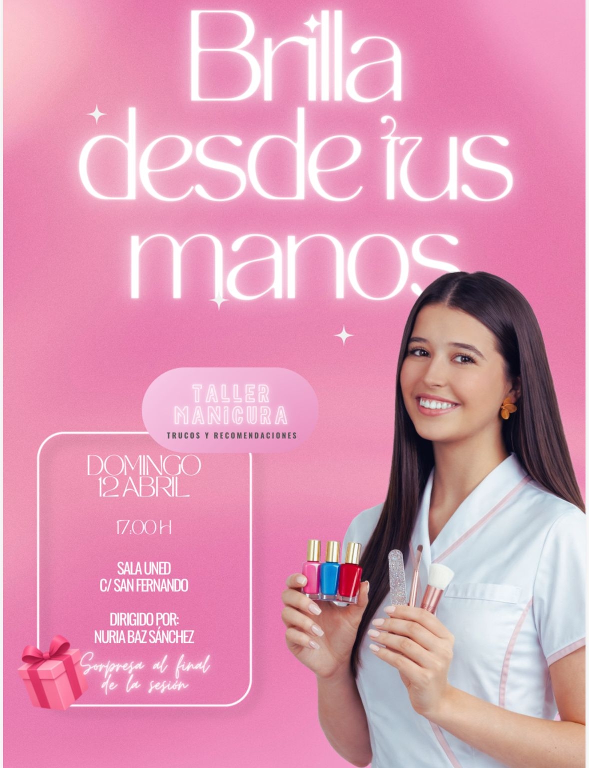 Taller gratuito de cuidado de uñas y manicura este domingo