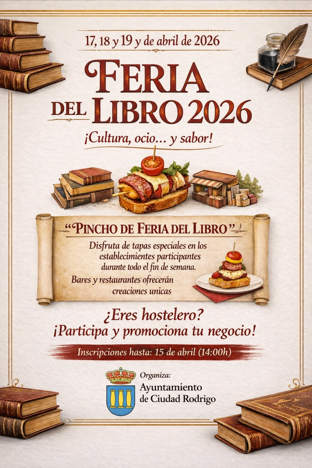 Foto 6 - Literatura y gastronom&iacute;a se fusionan en la X Feria del Libro de Ciudad Rodrigo