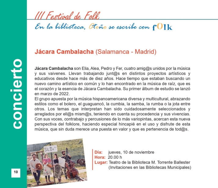 El III Festival de Folk y el III Sal&oacute;n del Libro Infantil y Juvenil, entre las novedades del programa de la red de bibliotecas para el &uacute;ltimo trimestre | Imagen 9