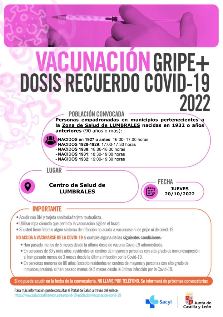 El Centro de Salud de Lumbrales acoger&aacute; la vacunaci&oacute;n covid de mayores de 90 en cuarta dosis  | Imagen 1