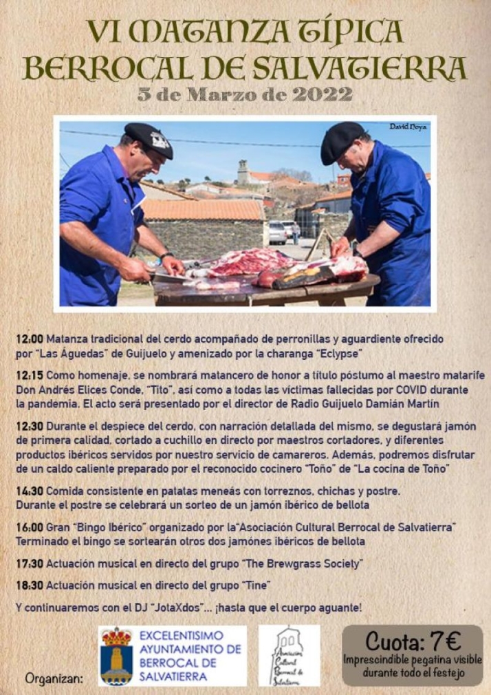 La Matanza T&iacute;pica de Berrocal se celebra el pr&oacute;ximo 5 de marzo | Imagen 1