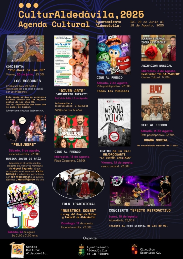 'CulturAldead&aacute;vila 2025' enciende el verano este viernes con la energ&iacute;a de Los Moscones y una agenda repleta de actividades | Imagen 1
