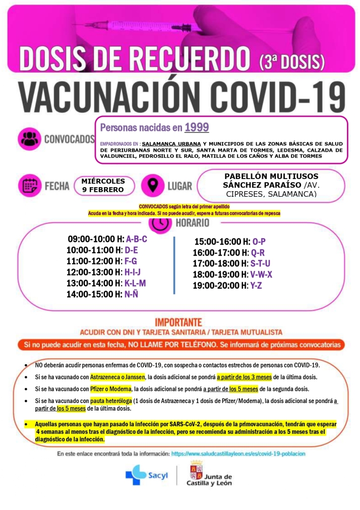 Vacunaciones con la dosis de refuerzo en el Multiusos para los nacidos entre 1999 y 2003 | Imagen 1