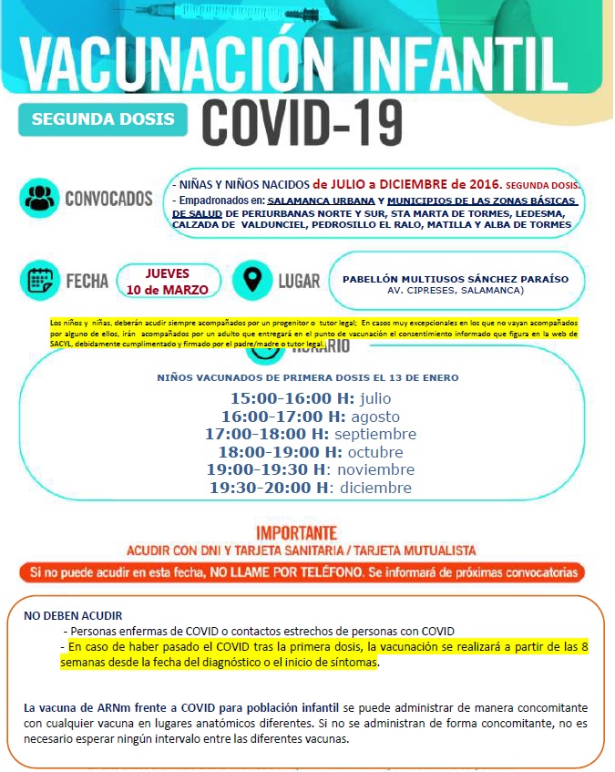 Nuevas convocatorias para vacunar a los nacidos en 2015 y 2016 | Imagen 4