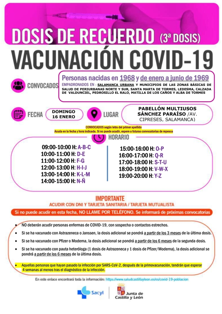 Nacidos entre 1968 y juno de 1969 ser&aacute;n vacunados el 16 de enero en el Multiusos S&aacute;nchez Para&iacute;so | Imagen 1