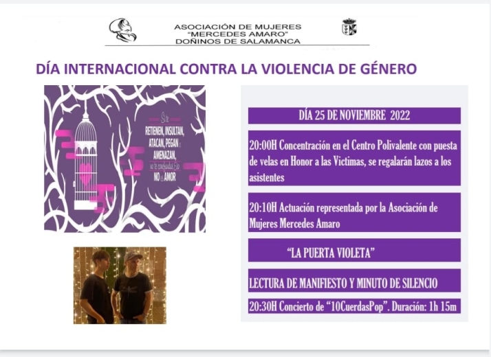 M&uacute;sica y actos reivindicativos en Do&ntilde;inos de Salamanca por el D&iacute;a Internacional Contra la Violencia de G&eacute;nero | Imagen 1