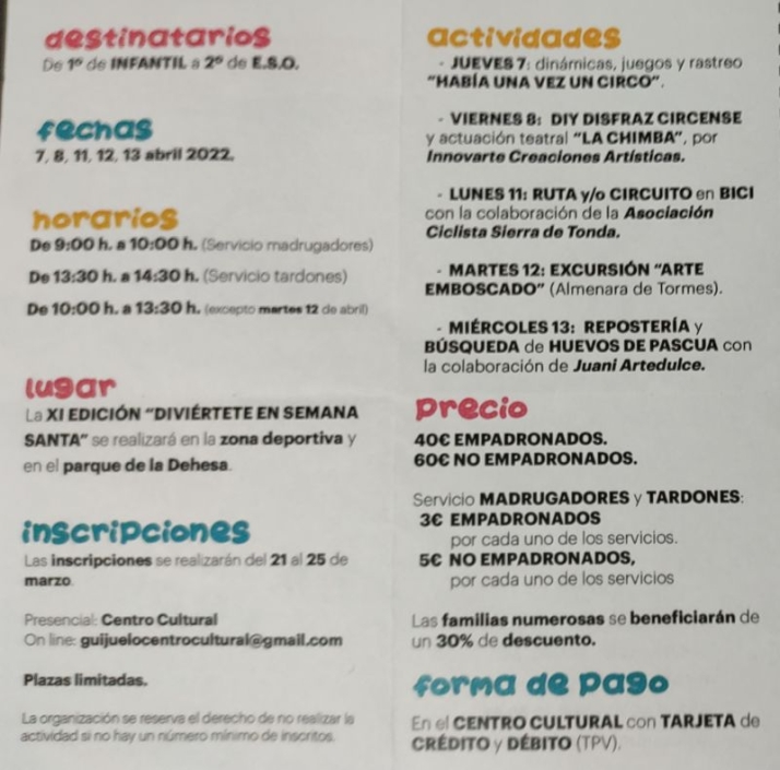 'Divi&eacute;rtete en Semana Santa' regresa a Guijuelo tras dos a&ntilde;os de ausencia | Imagen 1