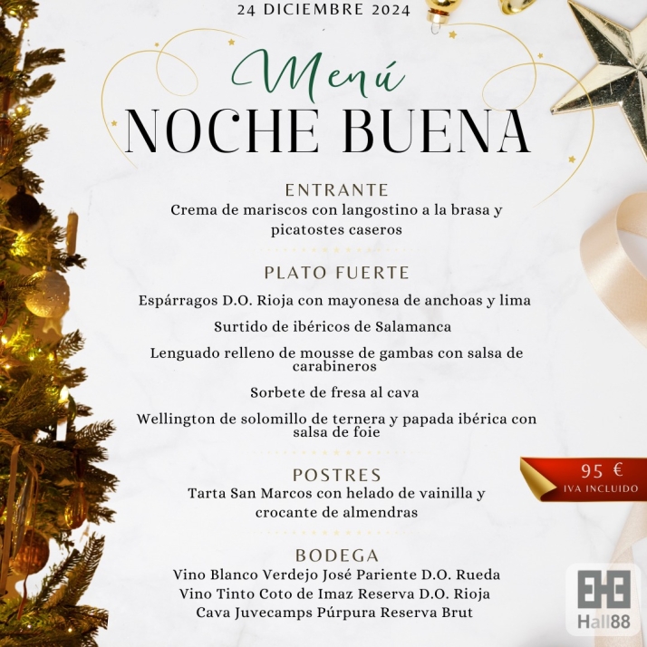 Hall 88 apuesta por un menú especial para Nochebuena y contará con la presencia de Papá Noel | Imagen 1