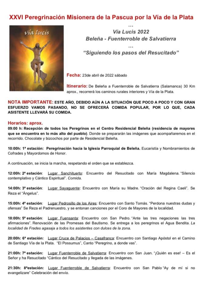 El Via Lucis volver&aacute; a recorrer los caminos hacia Fuenterroble el s&aacute;bado 23 | Imagen 1