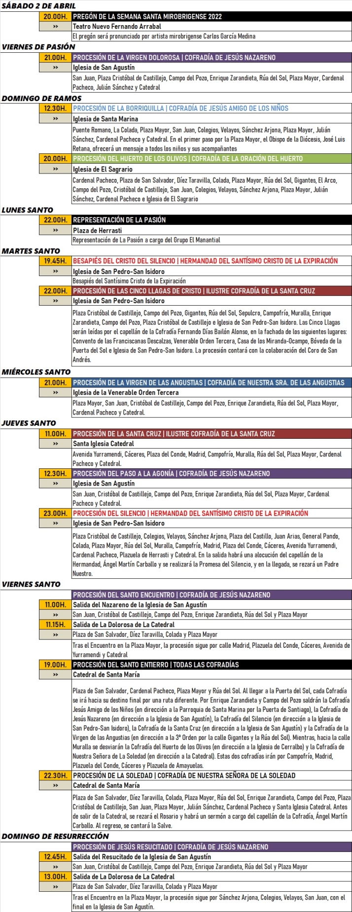 As&iacute; ser&aacute;n las procesiones de Semana Santa: La Carrera cambia, y El Resucitado saldr&aacute; de San Agust&iacute;n | Imagen 1